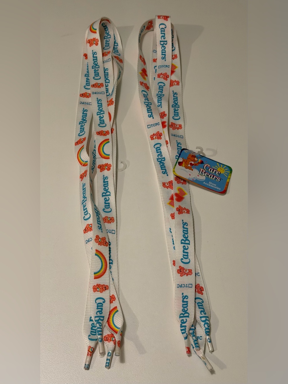 NWT Vtg Care Bears Graphic White Shoelaces Retro Cartoon Y2K Shoelaces Deadstock